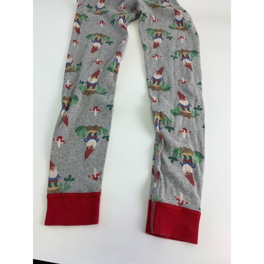 Hanna Andersson Girl Boy Long John Pajamas Gray Gnome Mushroom Youth 130 US 8 - Picture 7 of 7